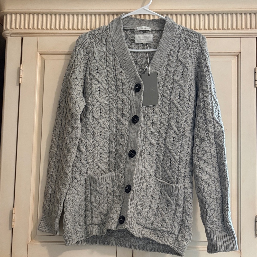 NWT Peregrine Women's Cable Knit Cardigan in Gray Size XS